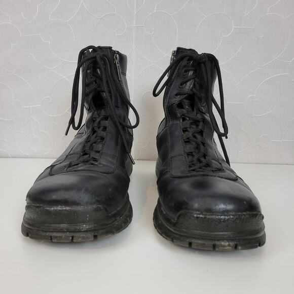 Harley-Davidson Mens Boots Size 11.5 Black Leather Lace Up Zip Up Moto Biker - Picture 8 of 9